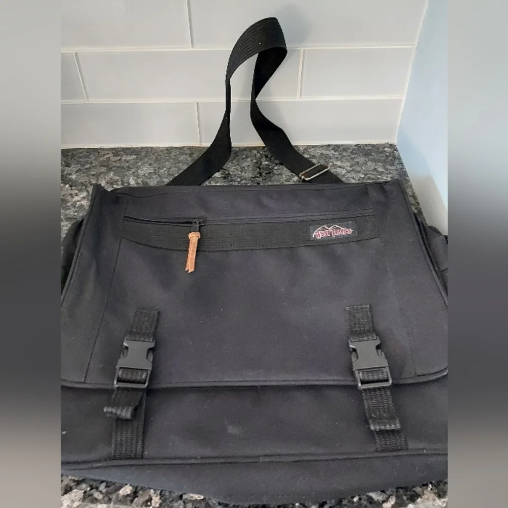 West Trail Carry On Luggage Travel Bag Laptop Briefcase Black Softside Canvas